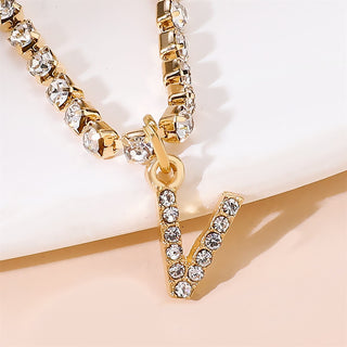 Rhinestone Initial Letter Anklets