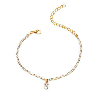 Rhinestone Initial Letter Anklets