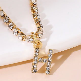 Rhinestone Initial Letter Anklets