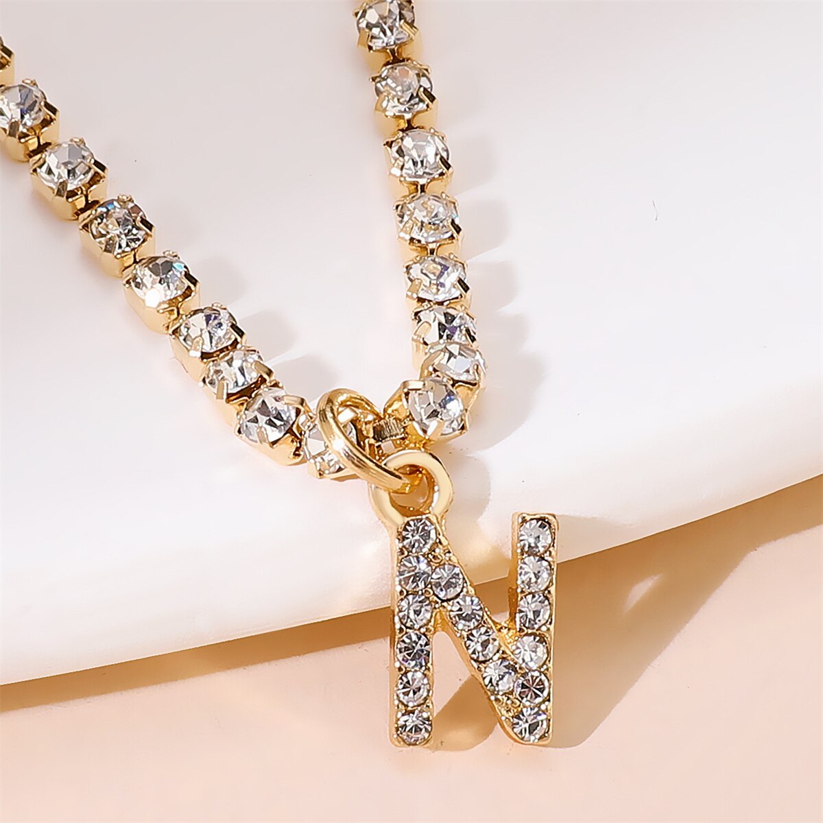 Rhinestone Initial Letter Anklets