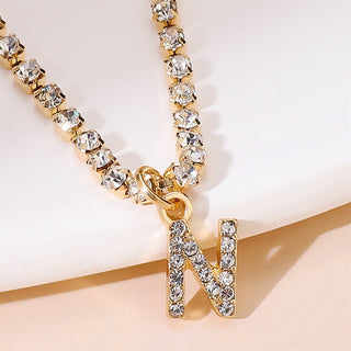 Rhinestone Initial Letter Anklets